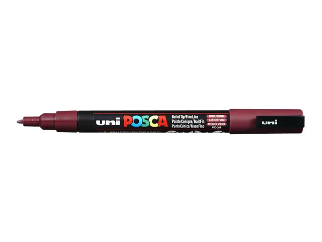 Verfstift Posca PC3M Fijne punt 0,9-1,3mm Wijnrood
