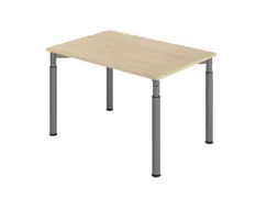 bureau,HxBxD 680-820x1200x800mm,blad eiken,4voeten grafiet,ronde buis