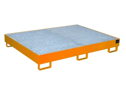 stellingopvangbak,opvangvol. 240l,HxBxD 250x1750x1300mm,m. rooster