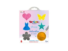 ToyColor aquarelverfset Maxi 6 Pearly kleuren en penseel