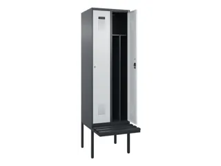 locker met bank,voor scheiding van kleding,HxBxD 2120x600x815mm,2vak - 1
