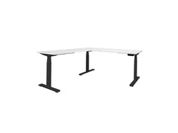 Elektrisch Hoekbureau Dextro Plus 180x160cm Frame Zwart Blad Krijtwit