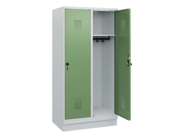 schoollocker,HxBxD 1630x800x500mm,2vak,vak B 400mm,draaigrendel,sokkel