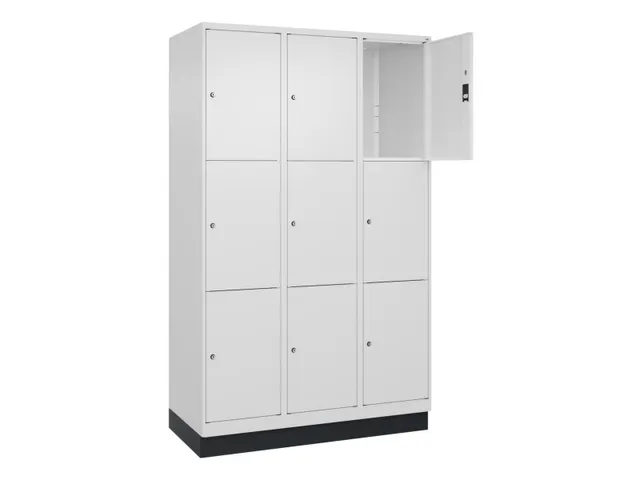 lockerkast,HxBxD 1950x1200x500mm,3x3vakken,vak B 400mm,cil.-slot
