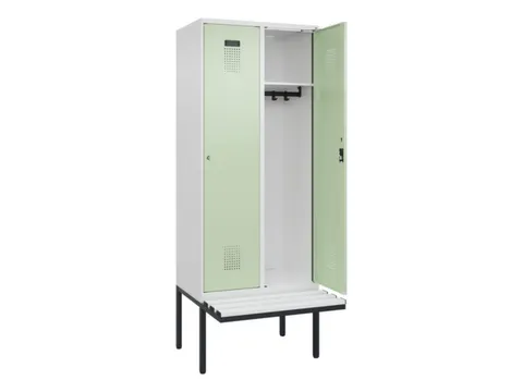 locker met bank,HxBxD 2120x800x815mm,2vak,vak B 400mm,cilinderslot