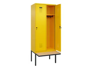 locker met bank,HxBxD 2120x800x815mm,2vak,vak B 400mm,draaigrendel - 2