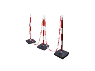 set kettingstaanders,4xpalen,4xvoet,4xketting,paal HxØ 930x40mm - 3