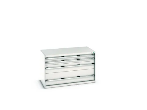 ladekast HxBxD 800x1300x750mm 4laden romp RAL7035 front RAL7035