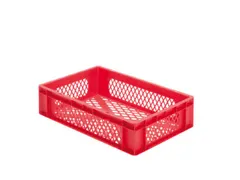 Euronorm-stapelbak 26l 145x600x400mm Wanden/bodem Opengewerkt Rood