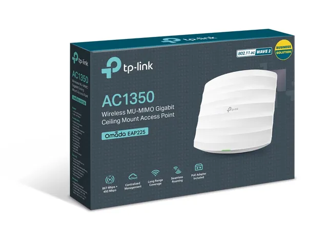 TP-Link Omada EAP225, 2,4 GHz, 5 GHz, 1350 Mbit/s, 64-bit WEP, 128-bit
