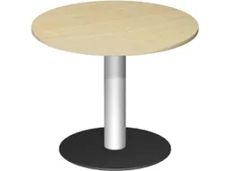 vergadertafel,HxØ 720x900mm,rond,schotelvoet RAL9006,blad esdoorn