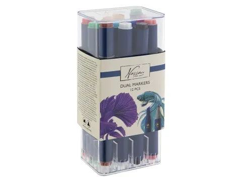 Alcoholmarker Nassau Arts duopunt 12 stuks assorti