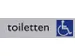 Plaque d'information pictogramme 'Toiletten rolstoel' 165x44mm