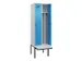 locker met bank,voor scheiding van kleding,HxBxD 2120x600x815mm,2vak