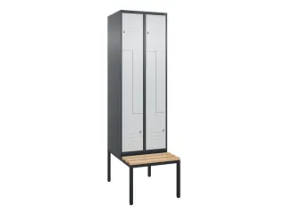 Z-garderobekast,HxBxD 2120x600x815mm,2vak,vak B 300mm,cil.-slot - 1