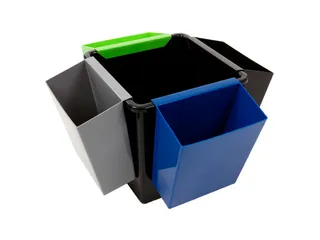 Inzetbak voor vierkante tapse papierbak grijs - 3