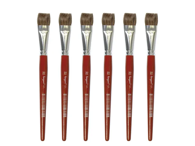 Penseel Kangaro Serie 121 plat Nr. 22 geitenhaar doos 6 stuks