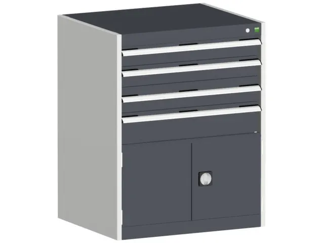 ladekast HxBxD 1000x800x650mm 4laden romp RAL7035 front RAL7016