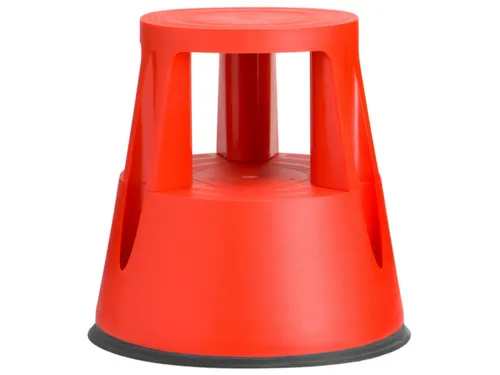verrijdbaar opstapje,kunststof,RAL3020,trede Ø 283mm,3geveerde wielen