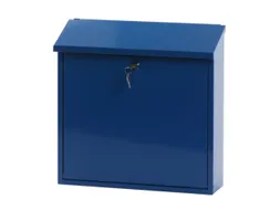muurbrievenbus,blauw,HxBxD 370x370x115mm,inworp boven,uitname voor