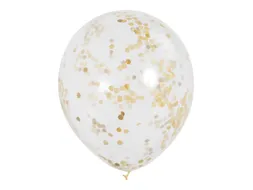 Ballon transparant met goud confetti 6 stuks 30cm