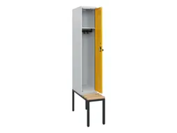 locker met bank,HxBxD 1950x300x815mm,1vak,vak B 300mm,draaigrendel