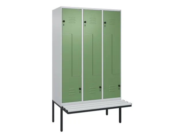 Z-garderobekast,HxBxD 2120x1200x815mm,6vak,vak B 400mm,draaigrendel