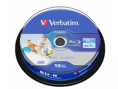 Verbatim Blue Ray Disc 25Gb 6X Iw (10) Cb Worm 43804 Blu-Ray Cake Box