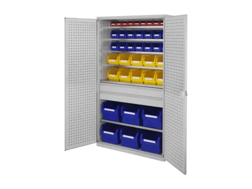 Ruime Bakkenkast 1950x1130x590mm 2laden 40 Magazijnbakken Geperf