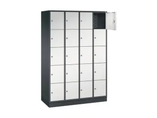 lockerkast,RAL 7021/RAL 7035,HxBxD 1950x1220x500mm,4x5vakken,cil.-slot - 1