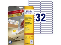 Etiket Avery Zweckform L6031REV-25 96x16.9mm afneembaar Wit 800 stuks