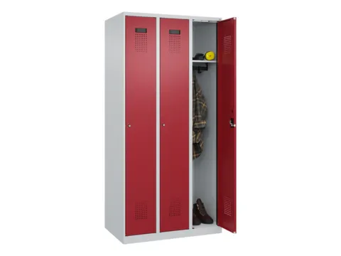 locker,HxBxD 1850x900x500mm,3vak,vak B 300mm,cil.-slot,staand op vloer