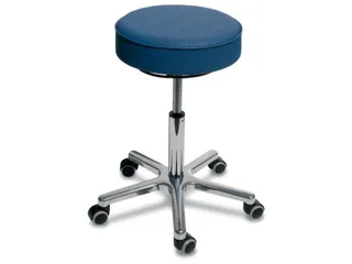 Draaikruk Met Wielen Zitting Kunstleer Blauw 460-590mm Gasveer - 2