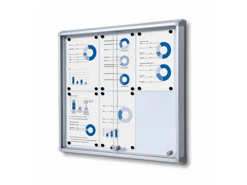 Vitrinekast Mededelingenbord Fire-proof schuifdeuren 6xA4
