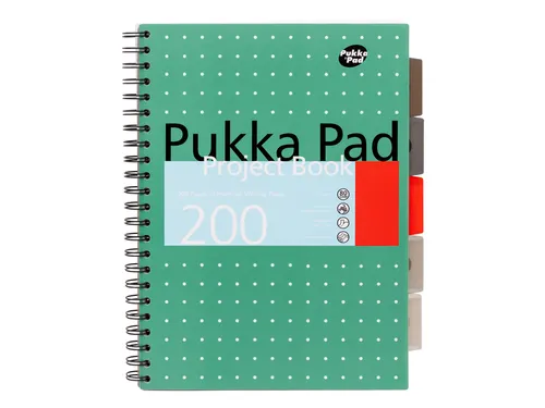 Projectboek Pukka Metallic A4 lijn 5-tabs 200 pagina's 80gr groen