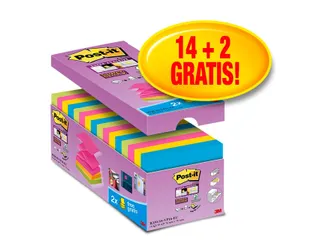 Memoblok Post-it Z-Note S330-16 76x76mm Super Sticky 14+2 Assorti - 1