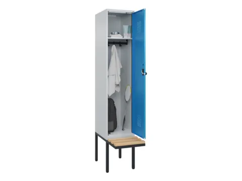 locker met bank,HxBxD 2120x400x815mm,1vak,vak B 400mm,draaigrendel