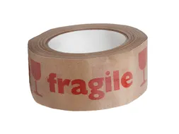Waarschuwingstape IEZZY 50mmx50m 80% gerecycled papier bruin rood