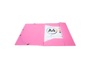 Elastomap 3 kleppen polypropyleen 5/10de Ondoorschijnend A4 Fuchsia - 4