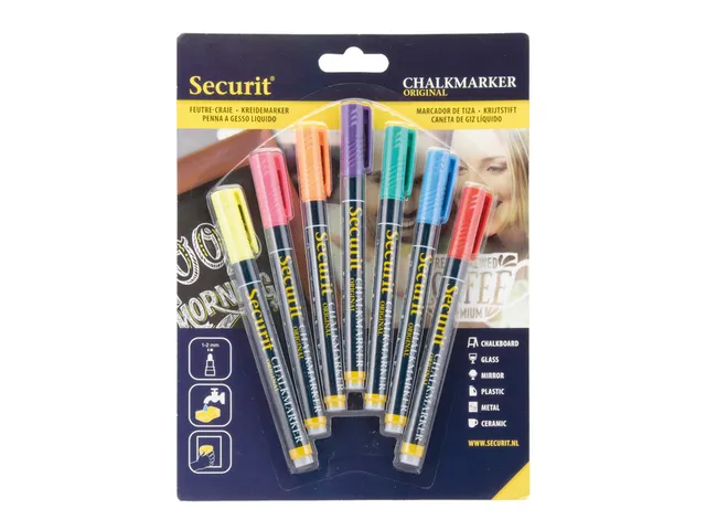 Krijtstift Securit Sma-100 Rond 1-2mm Assorti 7 Stuks