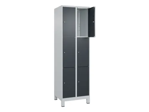 lockerkast,HxBxD 1950x600x500mm,2x3vakken,vak B 300mm,cil.-slot,voeten