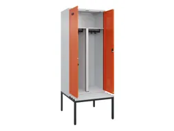 PBM-locker met bank,HxBxD 2120x800x815mm,2vak,vak B 400mm