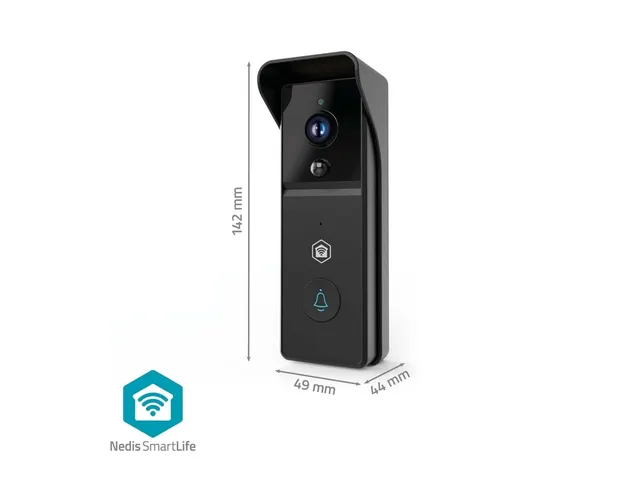 Videodeurbel Nedis Smartlife Wifi 3MP Full HD 1296p zwart