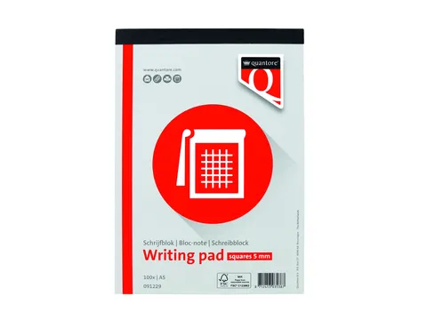 Schrijfblok Huismerk Quantore A5 Ruit 5Mm 60 Gram