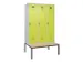 locker met bank,voor scheiding van kleding,HxBxD 2120x1200x815mm,3vak