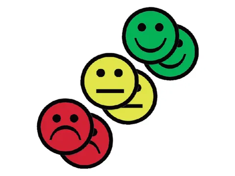 Magneet smiley 50mm 2x geel 2x groen 2x rood