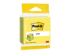 Memoblok 3M Post-it 2012L 51x51mm kubus ass kleur 400 vel