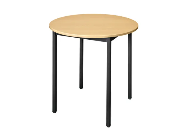 Tafel Rond 80 Cm Frame Zwart Blad Beuken