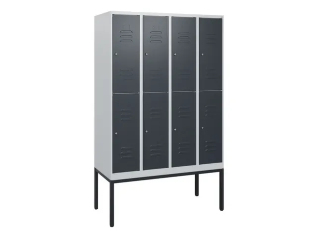 dubbeldekse locker,HxBxD 1950x1200x500mm,4x2vak.,vak B 300mm,cil.-slot