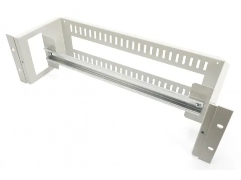 DIN-railsteun 3U 135x480x150mm inclusief DIN-rail (35x390mm) Grijs